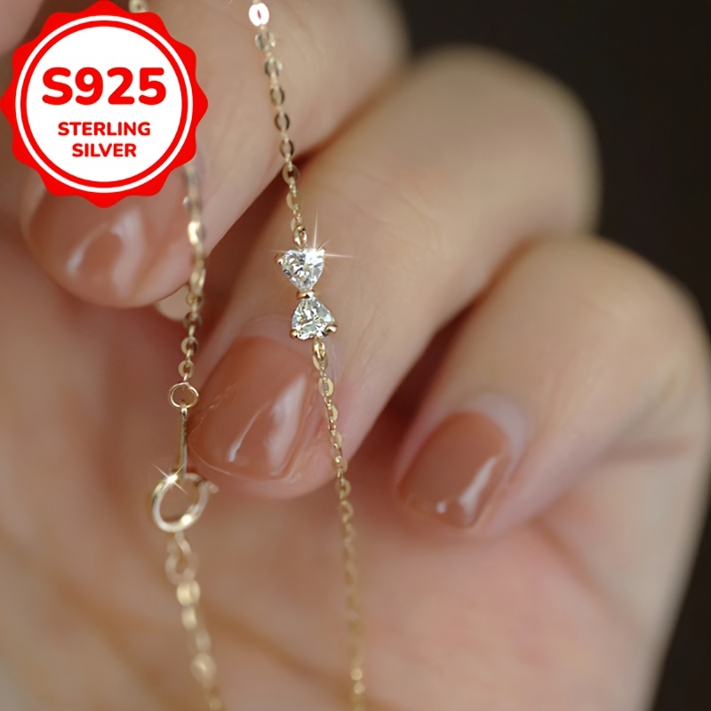 Women's S925 Silver Bow Bracelet, Elegant Romantic Accessory